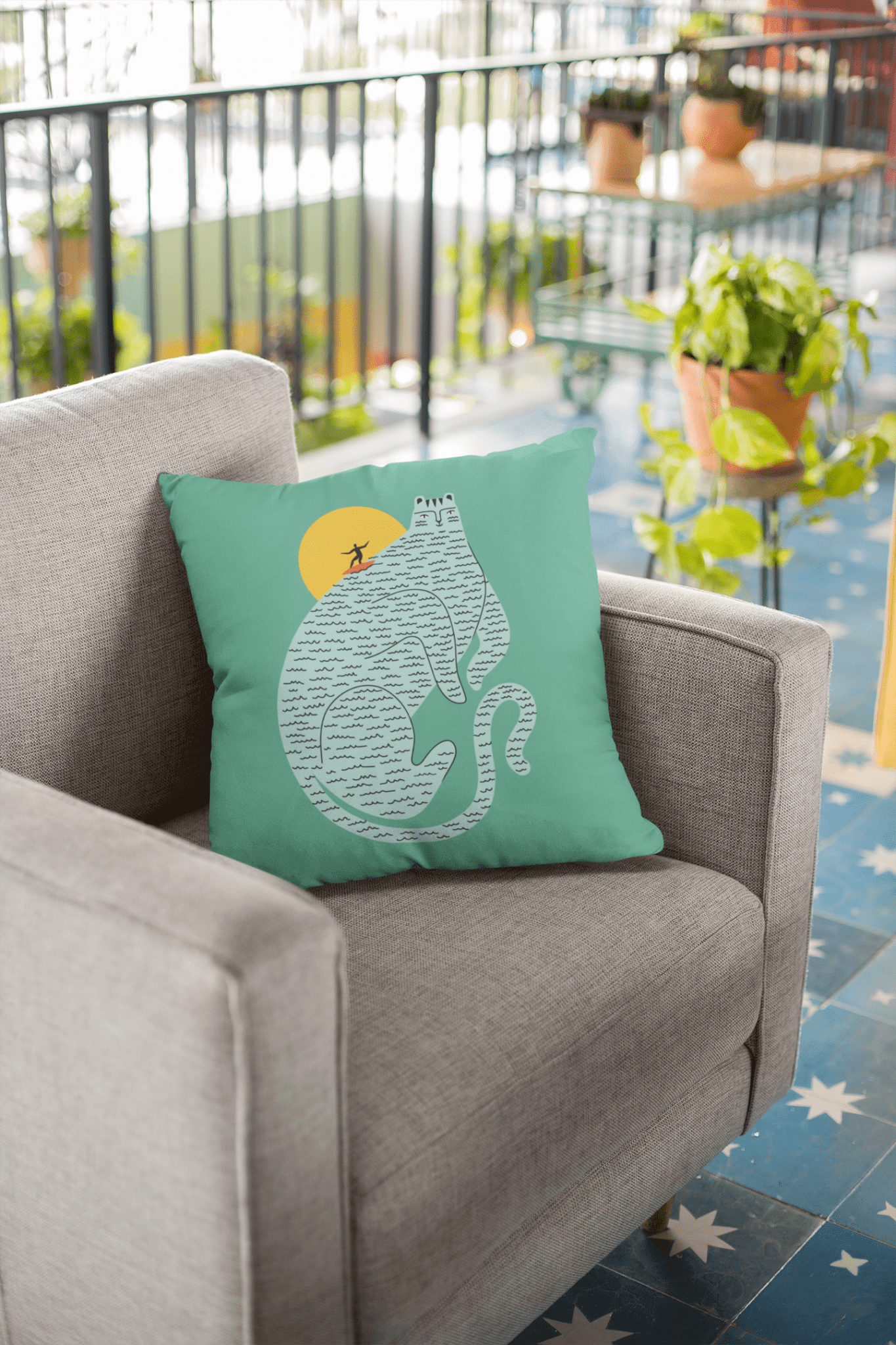 Surfing Fur Fun Cushion - Cushion | My Turtle